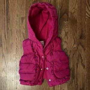 Gymboree pink puffer vest for girls size 12/24 months